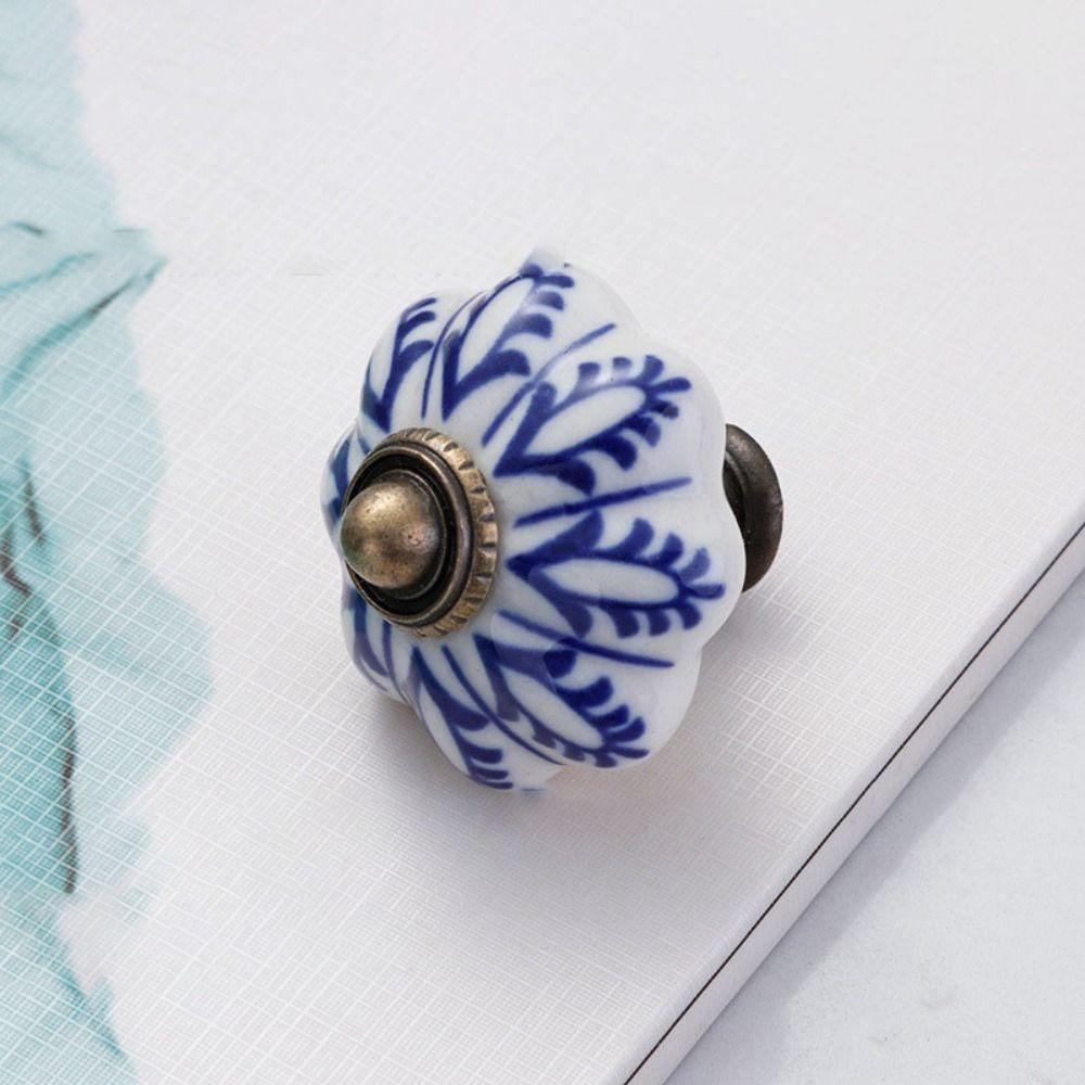 Керамика и сплавы Винтажная дверная ручка Разноцветная мебельная ручка-тыква для гардероба