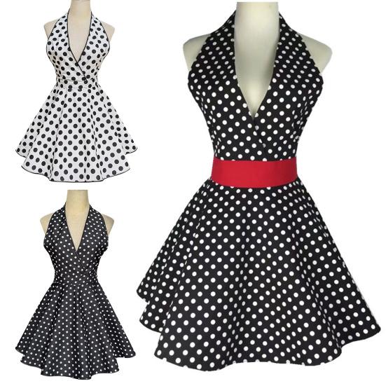 Ретро милый фартук для женщин с V-образным вырезом в горошек сексуальный регулируемый хлопковый кухонный фартук с завязками для домашнего использования на работе