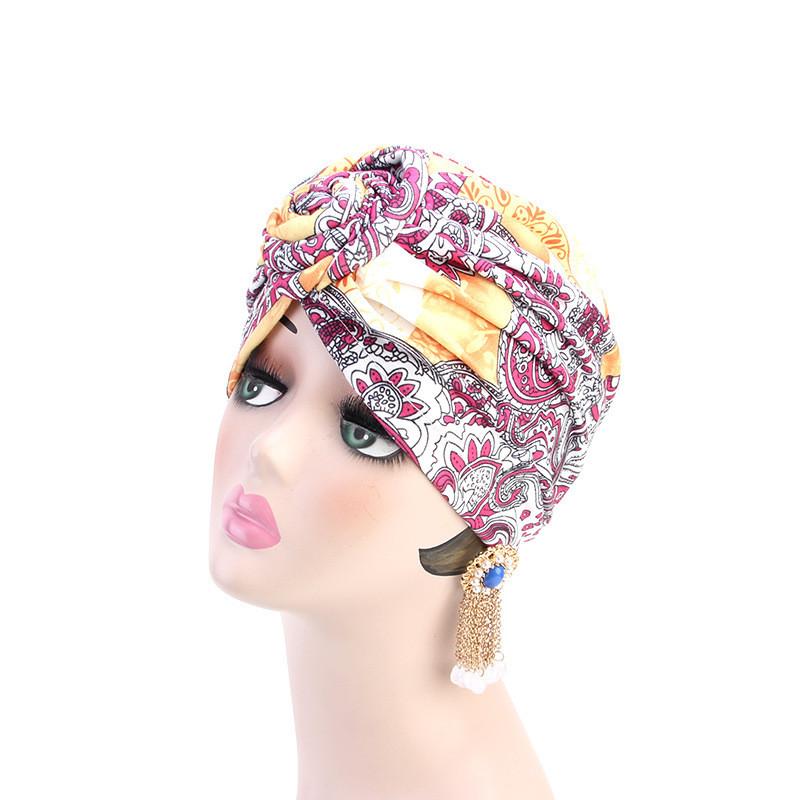 Модная шляпа African Wind Baotou Cap Vortex Knotted Turban Hat Chemo Cap Muslim Hat