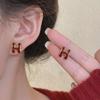 Elegant H Letter Oil Drop Earrings for Women - New Year Stylish, Small & Versatile Design