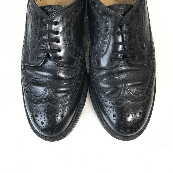 REGAL Imperial Grade Goodyear Leather Wingtip Shoes 25.0E Black Dress Shoes(USED)