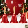 Holiday Party Decoration Vintage Hand Bell with Wooden Handle, Metal Service Call Decorative Gold for Restaurant Bar Classroom Pet Training, Christmas