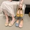 French Suede Bow Ballet Shoes Spring and Summer New Gentle One-pedal Soft-faced Women's Flat Shoes Tide
