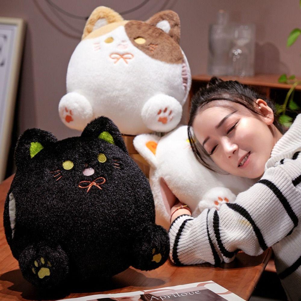 ПП Хлопок Ситцевый Кот Плюшевые Игрушки Улыбка Черный Кот Плюшевая Кукла День Рождения Рождество