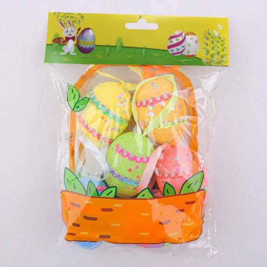 Yousheng 6 шт. пасхальных украшений для яиц, пасхальные красочные подвесные яйца из пенопласта, украшение для весеннего домашнего декора для вечеринки