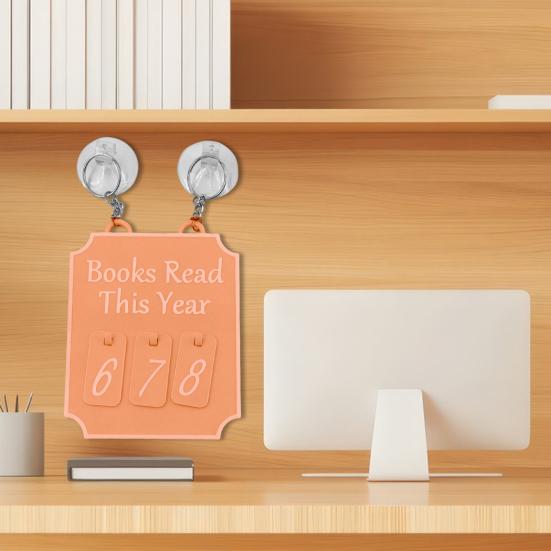Hanging Bookshelf Counter Bookish Decor Yearly Reading Goals Tracker Sign Bookshelf Decoration