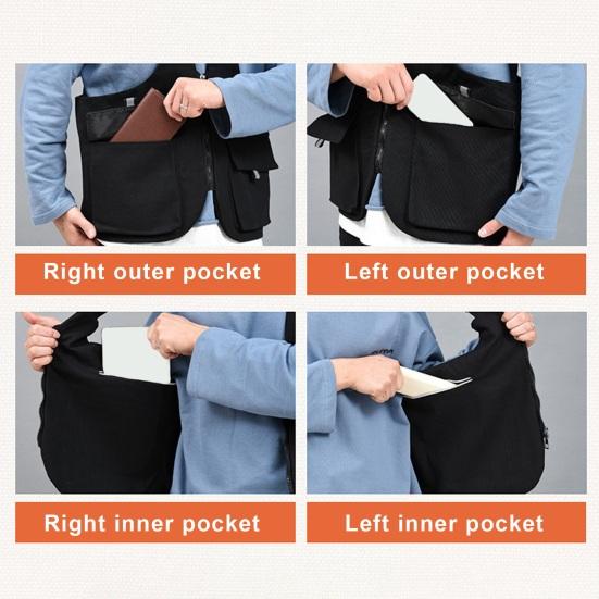 Летняя повседневная сумка-жилет с регулируемыми лямками, однотонный жилет, сумка с карманами и карманами на молнии, уличный рюкзак на плечо