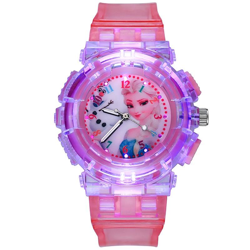 Новые детские часы оптом Пластиковые часы «Холодное сердце» с ночником Источник трансграничной электронной коммерции Персонажи)