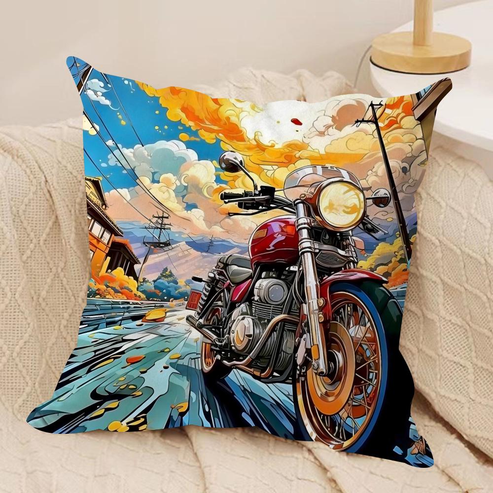 Watercolor Car Cushion Cover Silky Short Plush DoubleSided Printed Pillow Case for Sofa All Seasons Home Decor Gift