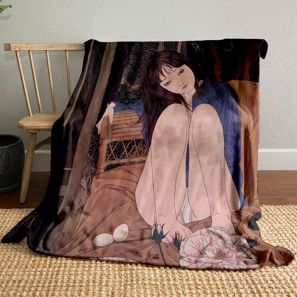 Gothic Girl Floral Blanket bedroom Blanket for Livingroom Couch lunch break Soft throw for Friend's festival Gift
