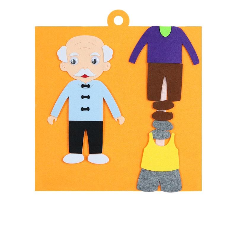 Быстрая смена одежды, сделай сам, для детей, игрушки из фетра, развивающие головоломки Монтессори, детские игрушки для раннего образования, детский сад