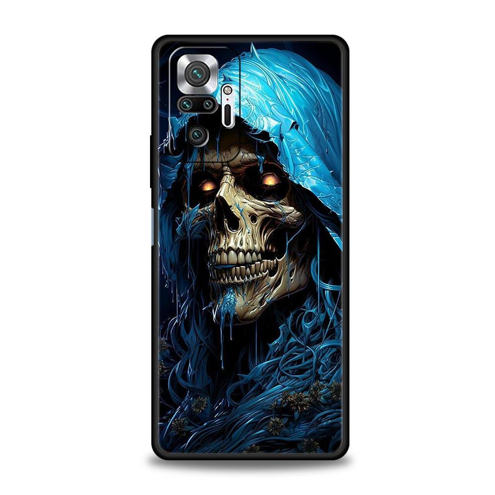 Grim Reaper Skull Skeleton Phone Case For Xiaomi Redmi Note 14 13 5G 10 11 12 Pro Plus 4G 14C 13C 12C 10C Black Cover