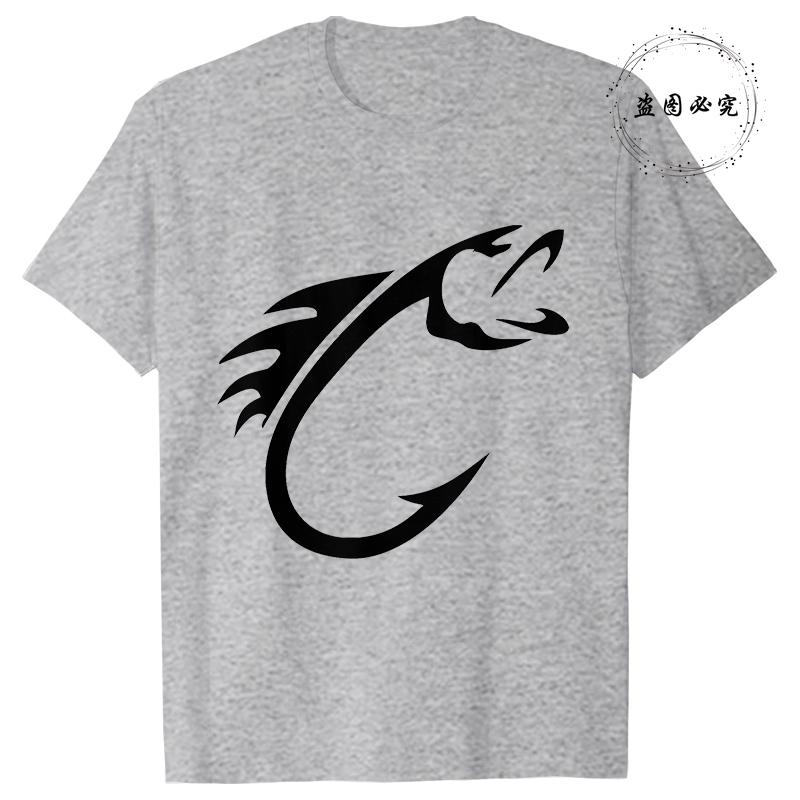 Summer Fishing Hook Printed T Shirts for Men Short Sleeve T-Shirt Tops Men's Tees Shirts Fashion Casual Fishing Lover Tshirt
