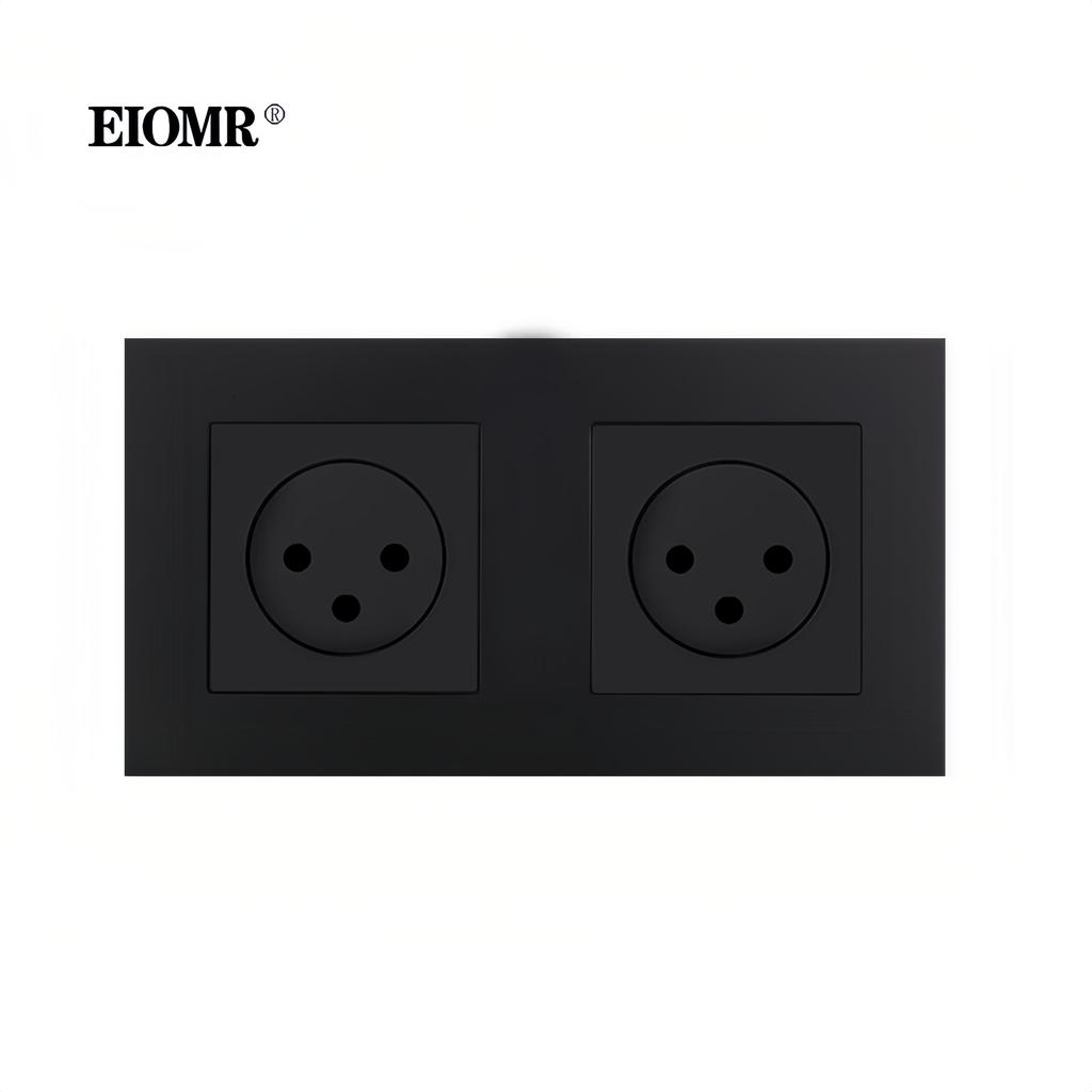 EIOMR Израиль USB Розетка-Выключатель 16А Черная Огнестойкая Панель из Поликарбоната для Дома Одиночная Двойная Тройная Израильская Настенная Розетка-Выключатель