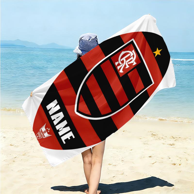 Personalized Flamengo Team Crest Beach Towel Microfiber Beach Towel Thin Absorbent for Beach Swimming Yoga Bath Sports. 0910116