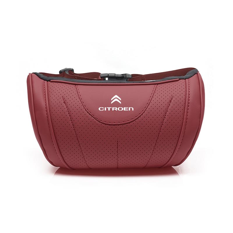 MVDC1 Car Rest Seat Headrest Breathable Leather Neck Pillow For Citroen C4 C3 C5 AIRCROSS C5X e-C4 X e-C3 C-Crosser C-Elysee C4 Cactus