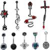 Кольцо для пупка Diablo, готический паук, маленькая змея, крестик для пупка, гвоздь для живота, набор из 9 штук в одном