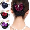 1Pcs Satin Bow Net Bun Hair Cover Bowknot Elastic Hairnet Nurse Stewardess Bun Snood  for Women
