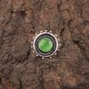 Green Cat's Eye Gemstone Sterling Silver Handcrafted Full Eternity Birthday Ring RR-49-43