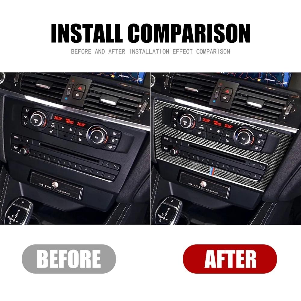 Карбоновый салон автомобиля центр управления CD панель рамка крышка наклейка отделка для BMW F25 X3 2011-2017 F26 X4 2014-2017