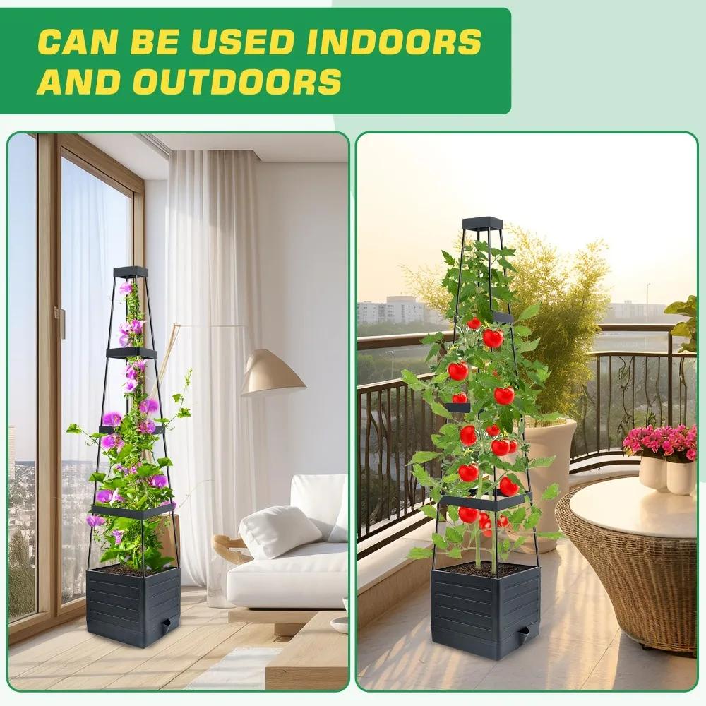 1 упаковка томатных плантаторов с решеткой, для садовых горшков, самополивающаяся опорная клетка для томатных растений самополивающиеся томатные клетки