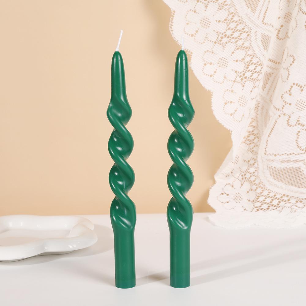 10-дюймовая Классическая Цветная Резьбовая Длинная Свеча Домашняя Креативная Без запаха Витая Восковая