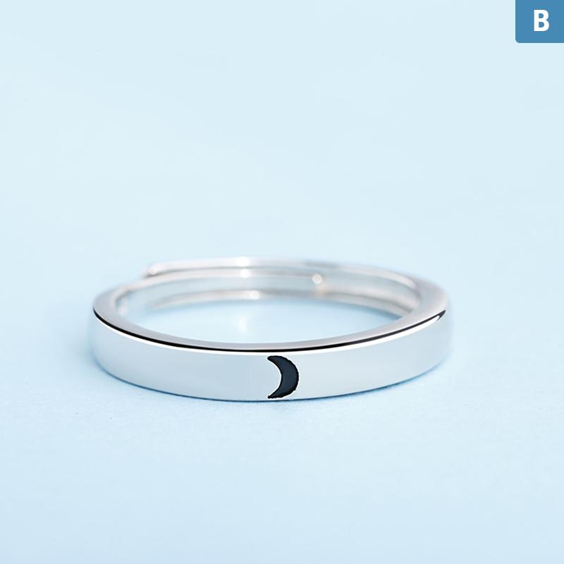 Fashion Opening Adjustable Sun Moon Couple Rings For Wedding Anniversary Gift