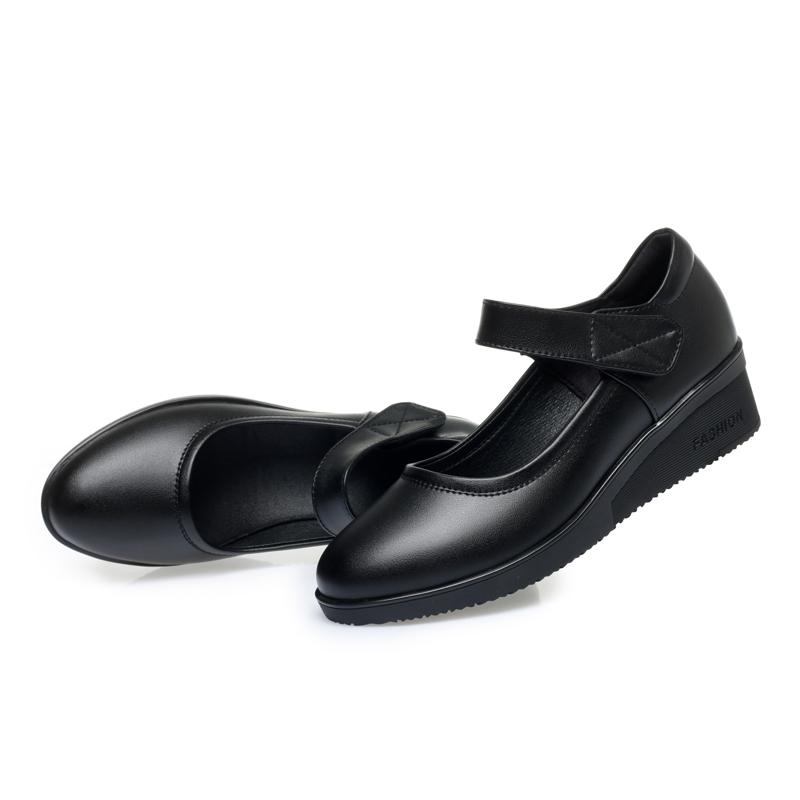 Обувь для мам, женская противоскользящая весенняя повседневная женская обувь из натуральной кожи, женская обувь большого размера на танкетке