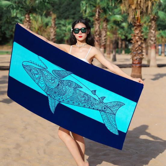 Microfiber Beach Towel Double-Sided Super Soft Highly Absorbent Fast Dry Oversized Print Swimming Pool Bath Towel