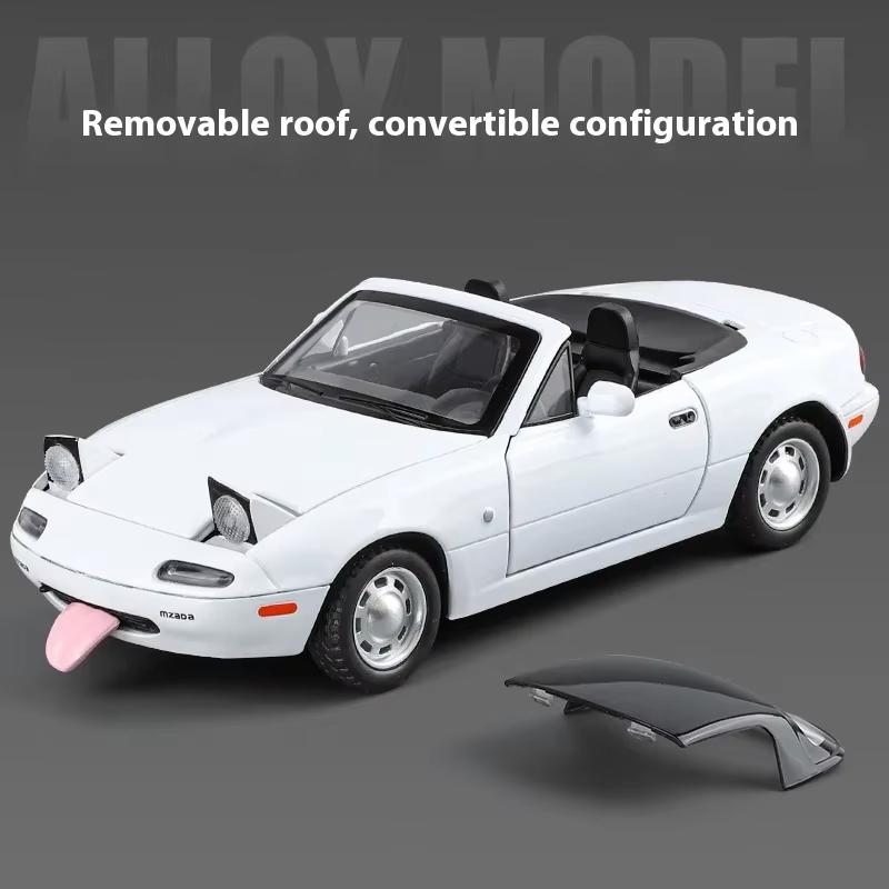 2024 Новинка 1:24 Mazda MX-5 литая модель автомобиля из литого металла миниатюрная машина со звуком и светом детская игрушечная машинка подарок