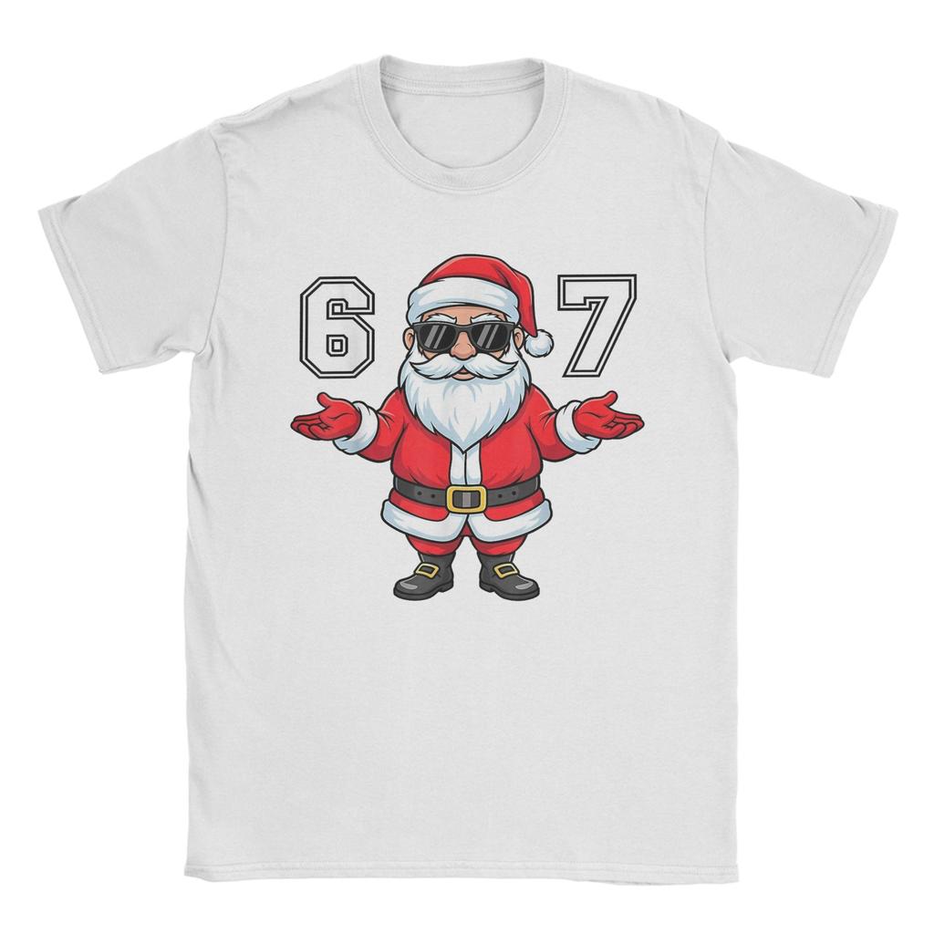 Crazy  6 7 Christmas Six Seven Meme T-Shirt Men Crew Neck 100% Cotton T Shirts  Short Sleeve Tees 4XL 5XL 6XL Clothes