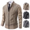 Autumn and Winter Men's Cardigan Stand Up Collar Sweater Padded Warm Casual Men's Knitted Sweater Coat