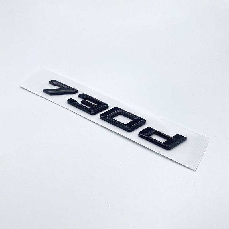 New Font Numbers Letters 730d 740d 745d 750d 760d Top ABS Emblem for BMW 7 Series Car Trunk Nameplate Logo Sticker Black