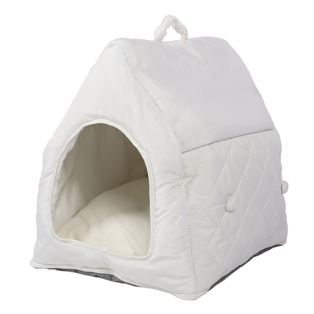 Four Ssons Pet House with Constant Temperature Hting Pad Detachable Washable Cover 35C to 55C Soft Overht Prevention Auto Power Off Cat Cave
