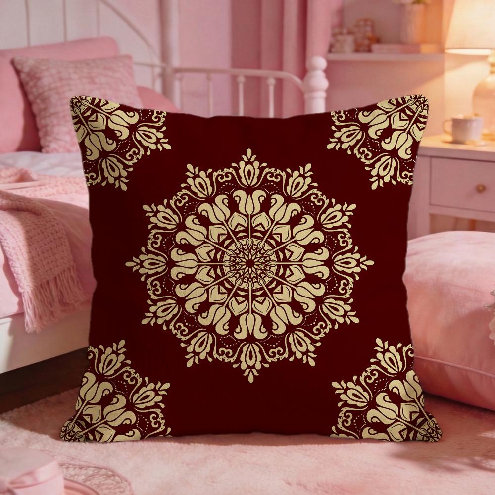 Ornate European Retro MotifS Cushion Cover Premium Comfort Reversible Pillow Cove Two in One Design for Any Room  Car Interior