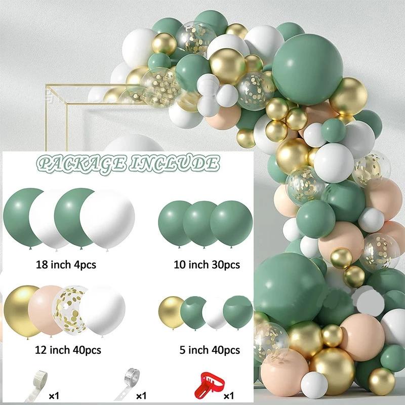 104 шт. бирюзовые латексные шары, гирлянда, арка, комплект, украшение для вечеринки в честь Дня Рождения, детский душ, принадлежности для вечеринки в джунглях, воздушный шарик