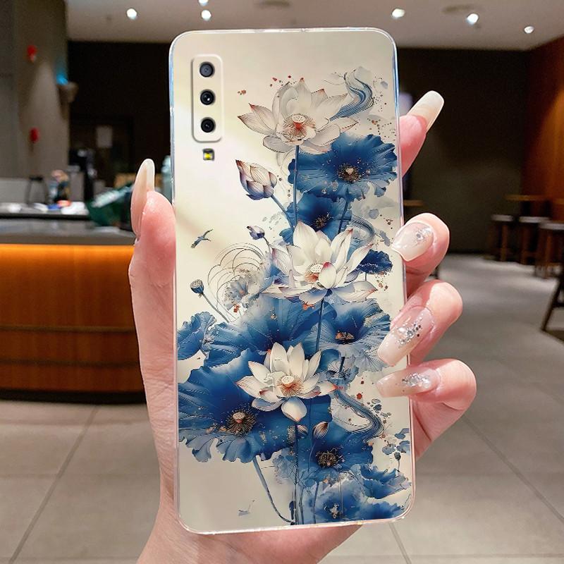 Чехол для Samsung Galaxy A7 2018 A705F / A70 A750F Роскошный Дракон Милый Крутой Мальчики Девочки Прозрачный Мягкий Силикон ТПУ Чехол для Телефона