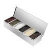 Stainless Steel Condiment Dispenser Kitchen Grain Storage Container Seasoning Spice Box with 6 Separate Compartments