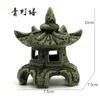 Resin Chinese Style Bonsai Pagoda Figurine Aquarium Decor Fish Tank Adornment Home Garden Nament Miniature Landscape Statue Home