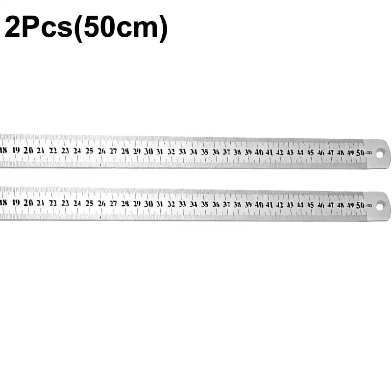 1/2/4PCS Stainless Steel Straight Ruler Double Sided Metal Scale Measuring Tool Home Office DIY Supplies 15cm/20cm/30cm/50cm