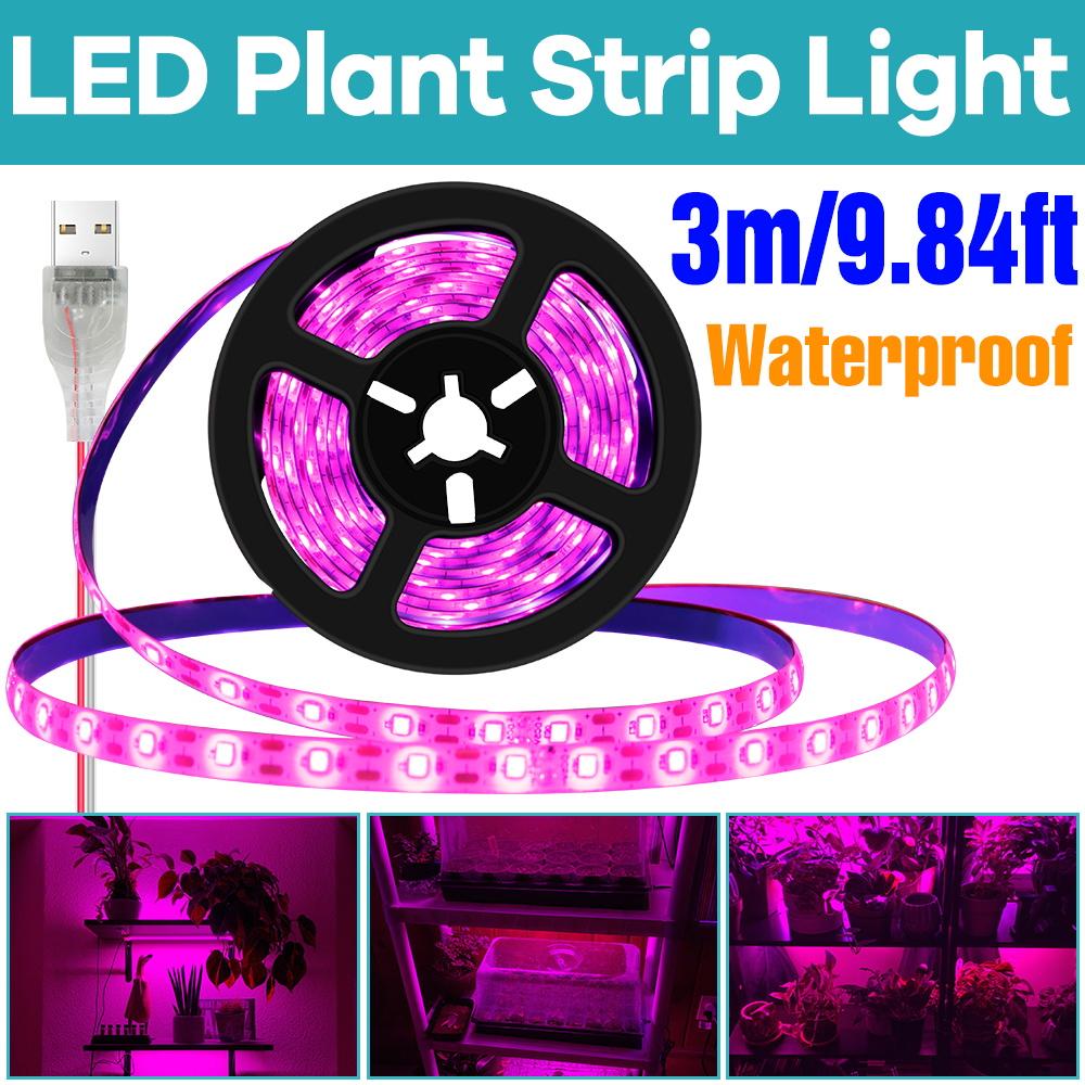 USB LED Plant Grow Light Strip 5V Full Spectrum Seeds Growth Cultivation Lamp Bar Greenhouse Tent Vegs Fill Lighting Waterproof