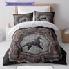 FeltBladeRunner Pattern Bedding Quilt Set Quilt Cover Pillowcase Home Decoration Birthday Gift (1 * duvet cover + 2 * pillowcase, without core)