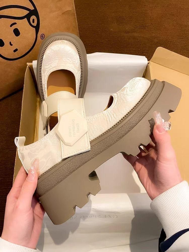 Wear jk skirt feet high Mary Jane shoes Internet celebrity soft sole year with not tired single shoes women