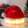 Glowing Santa Hat Plush Santa Hats Christmas New Year Festive Party Decoration Hats