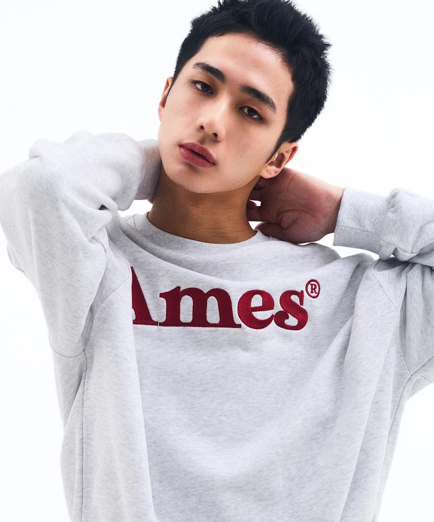 AMES-WORLDWIDE Basic Logo Sweatshirt Light Gray