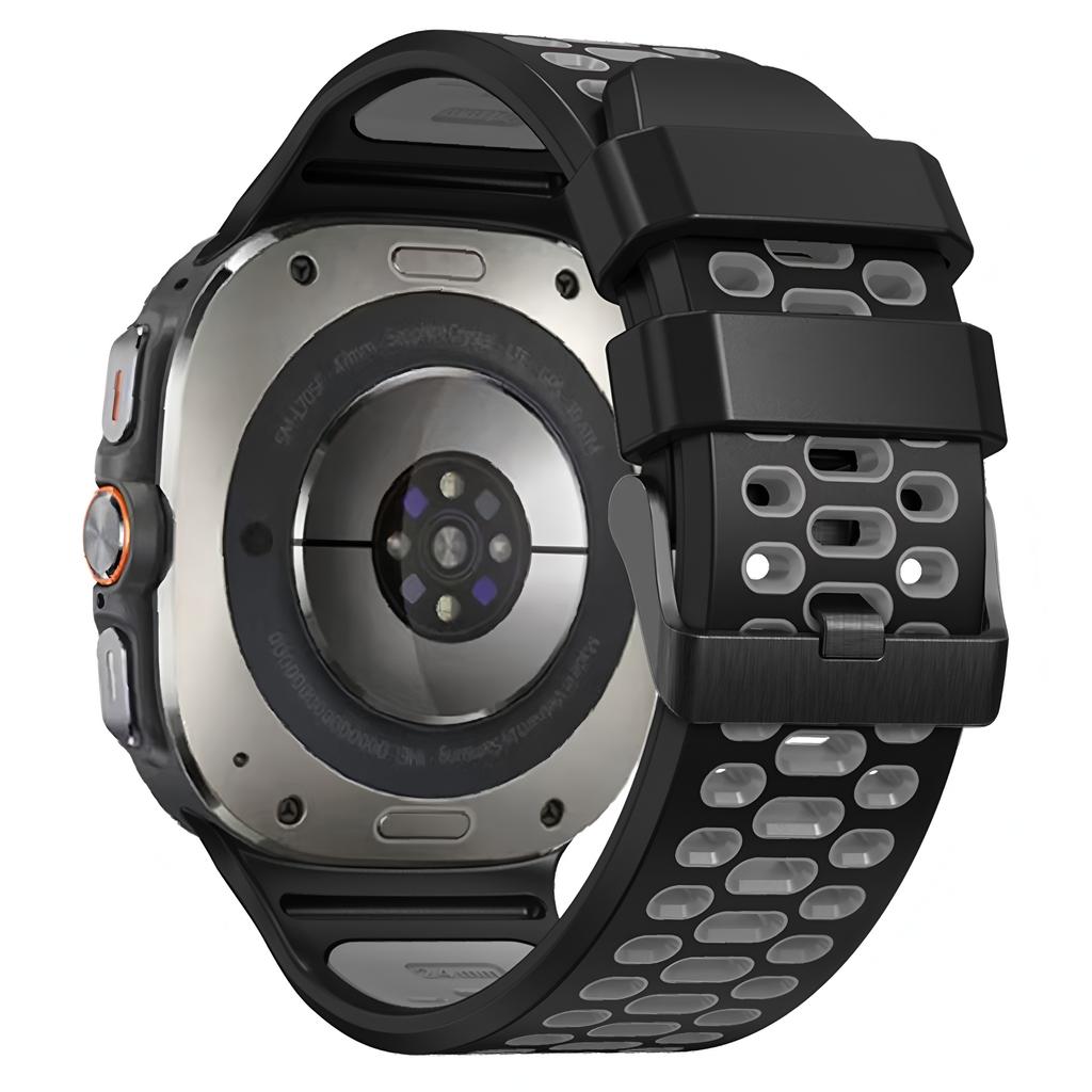 Спортивный двухцветный дышащий силиконовый ремешок для Samsung Galaxy Watch Ultra 47 мм Браслет для Samsung Watch Ultra Браслет на запястье