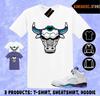 Футболка в тон AJ 5 Grape 2025 Для сочетания со кроссовками Сникерхед Bulls 23 Футболка Унисекс Футболка