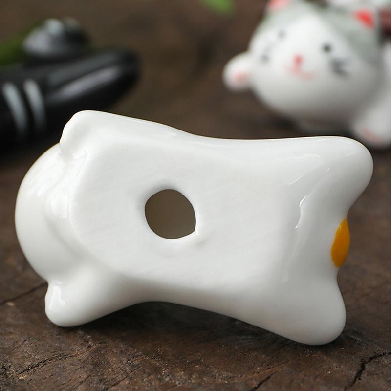 1 Piece of Chinese Style Creative Cat Durable Chopstick Holder Ceramic Cute Holder Portable Holder Decoration