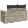 Vidaxl Sofa Ogrodowa Z Poduszkami, 2-Osobowa, Jasnoszara, Polirattan