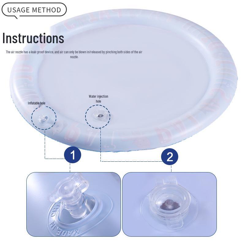 Детский водный коврик и плавательный круг с морскими обитателями - Надувная подушка для ползания